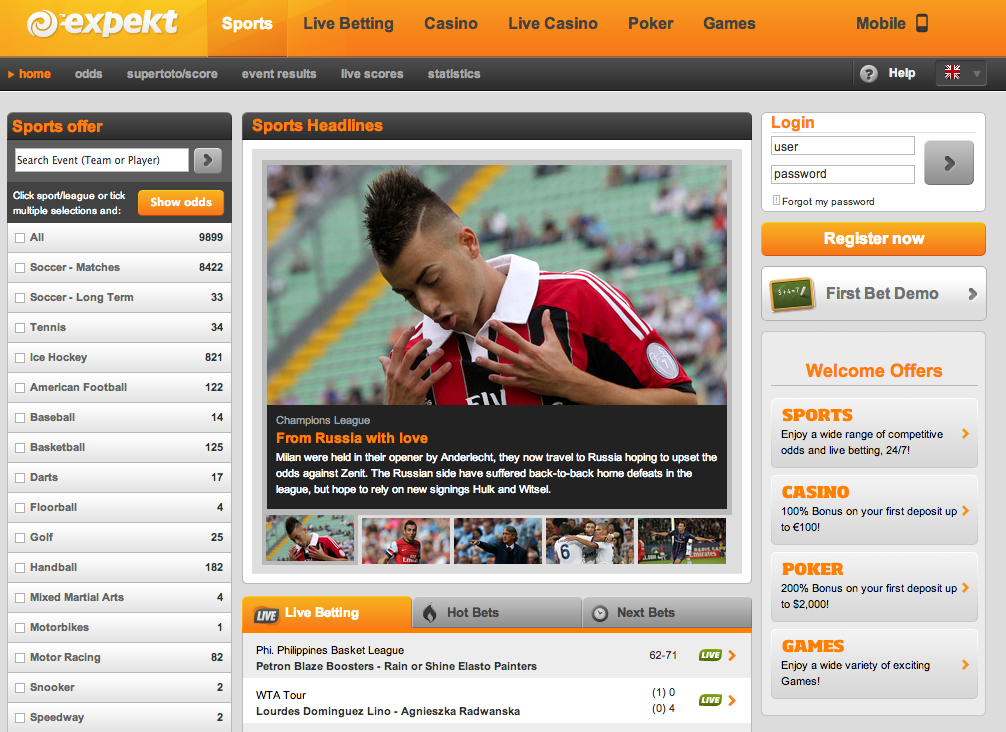 Expekt sports betting