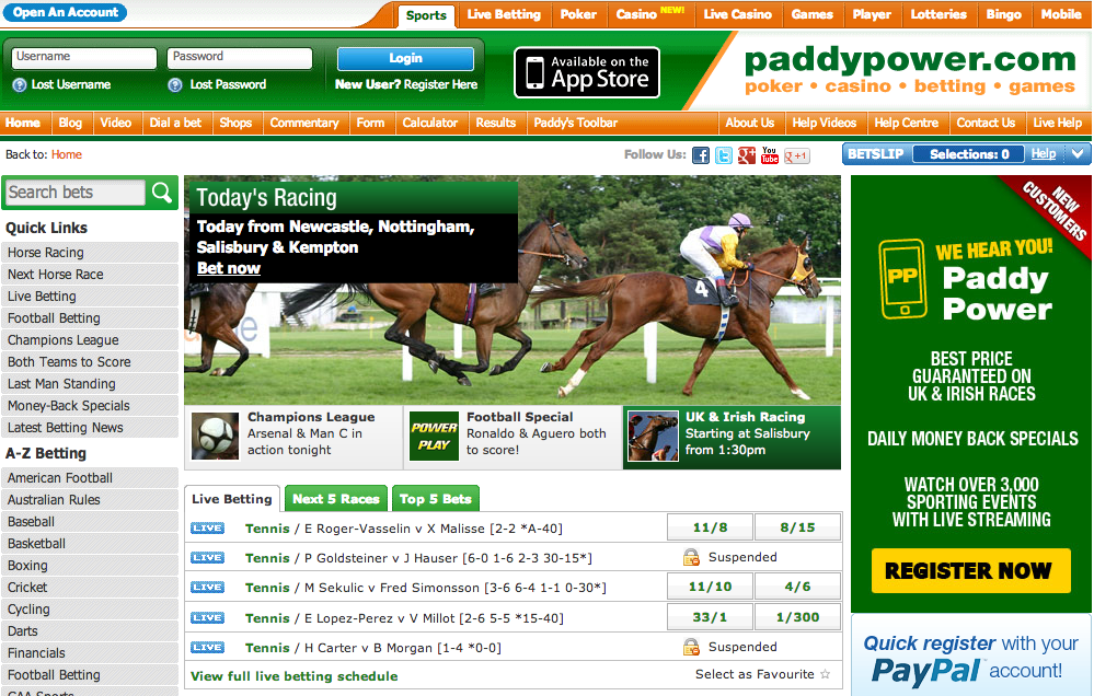 Paddy Power bookmaker