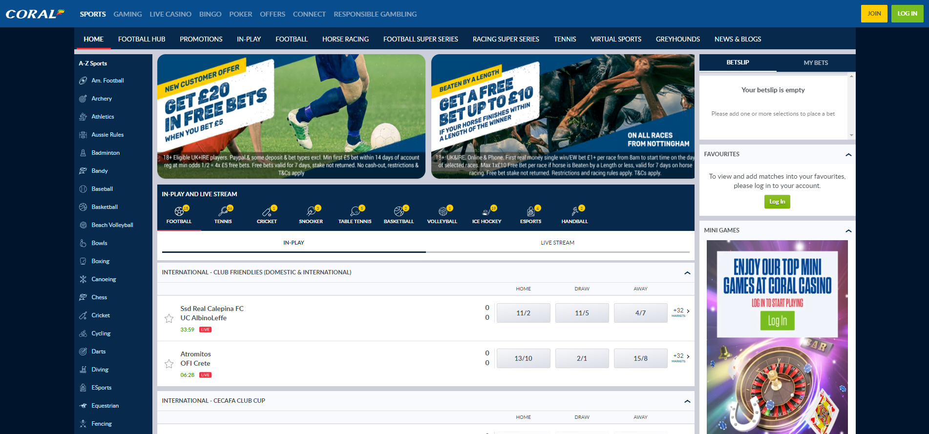 bookmaker coral main page