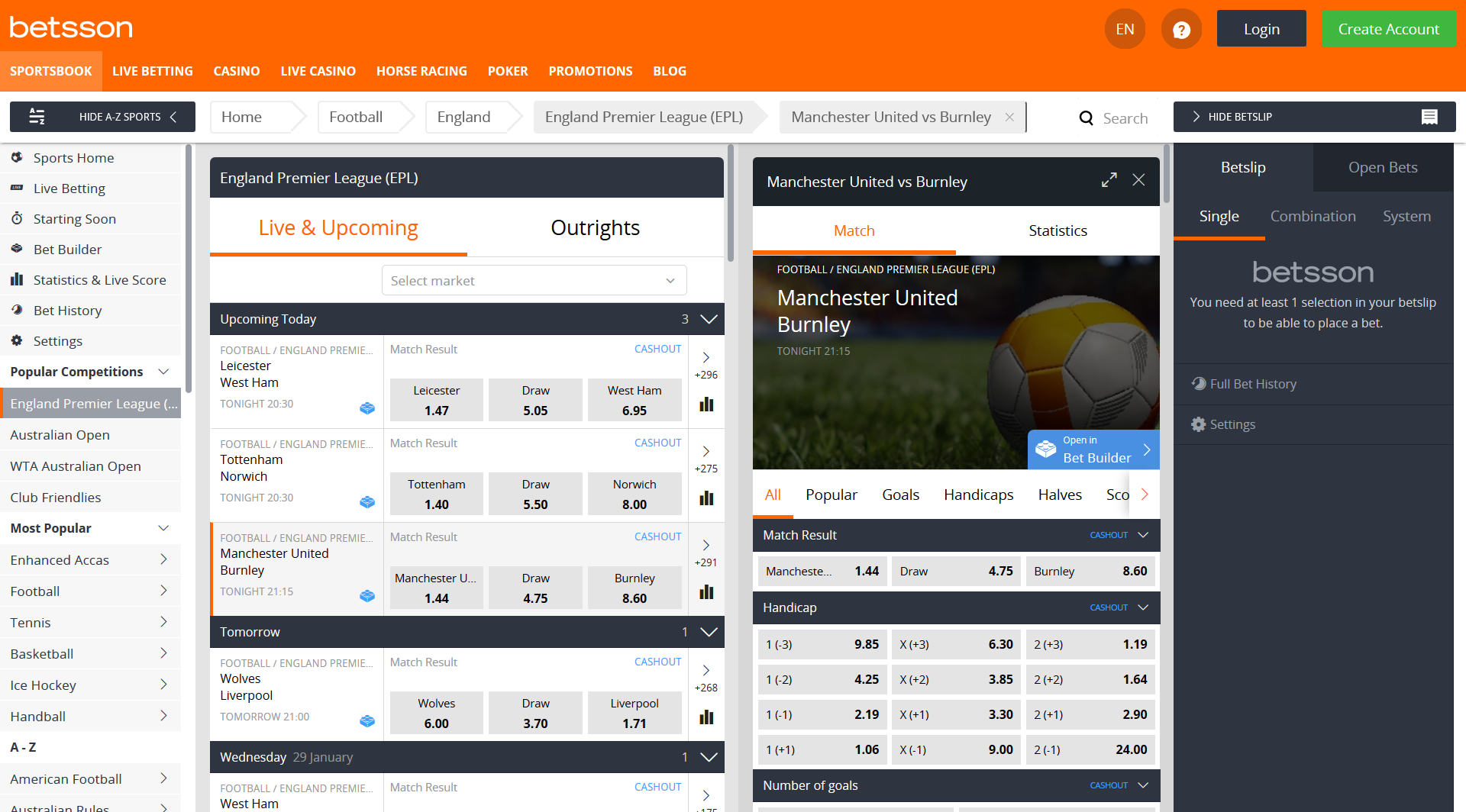 betsson sports betting offer