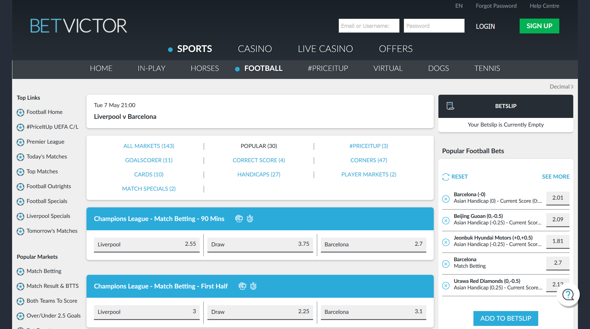 betvictor betting