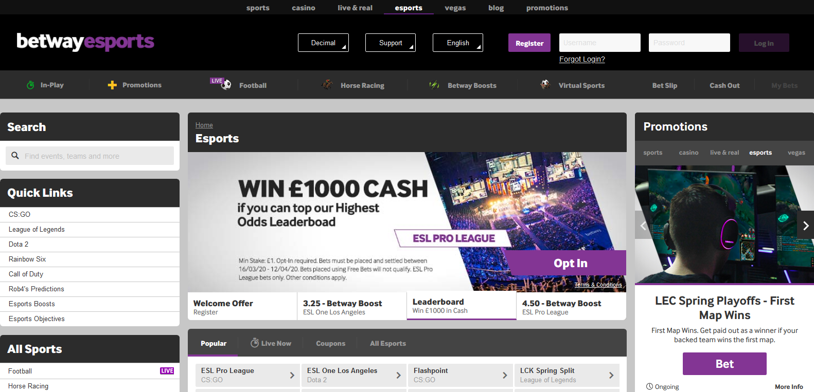 betway esports