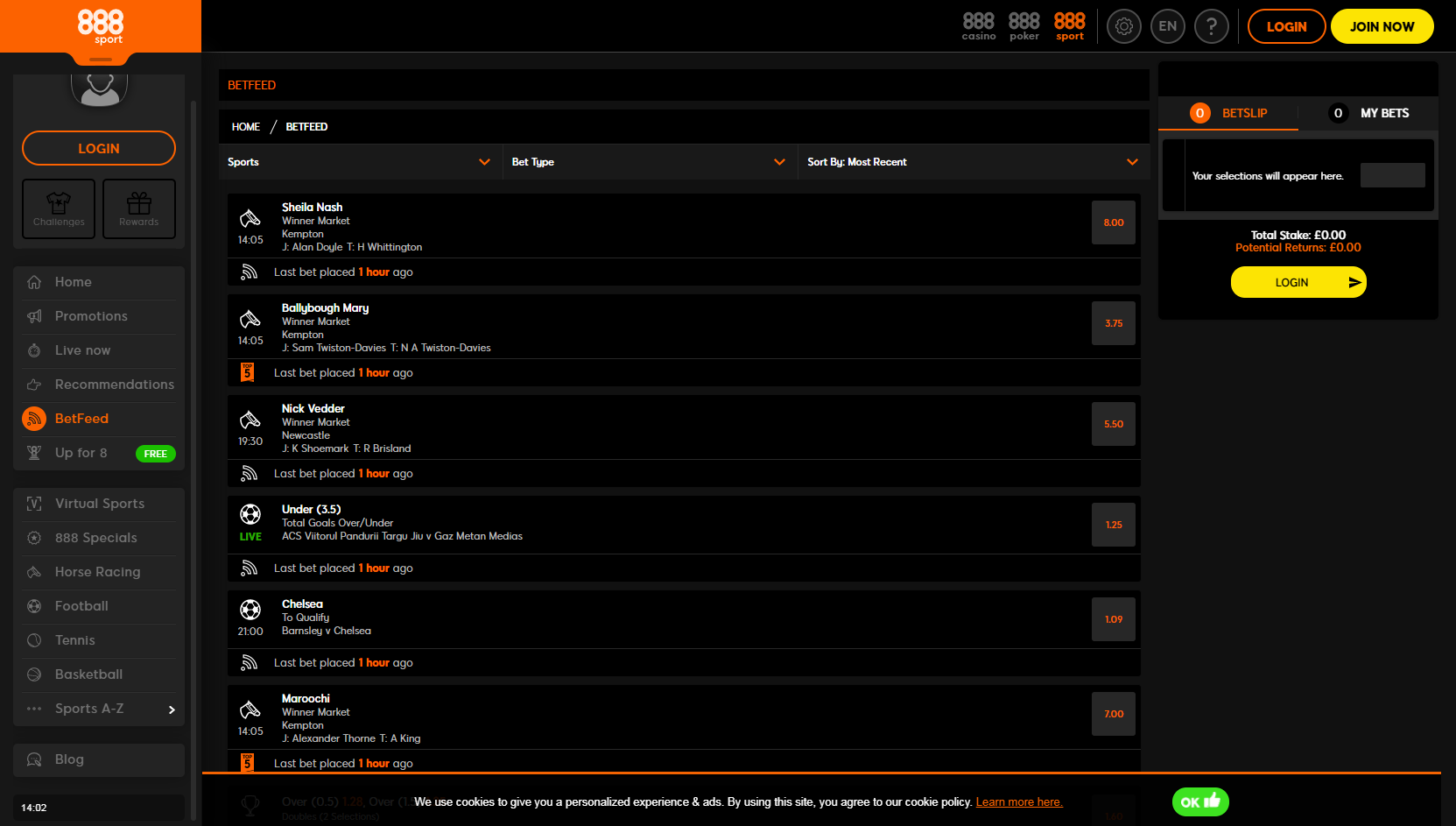 bookmaker 888sport betfeed