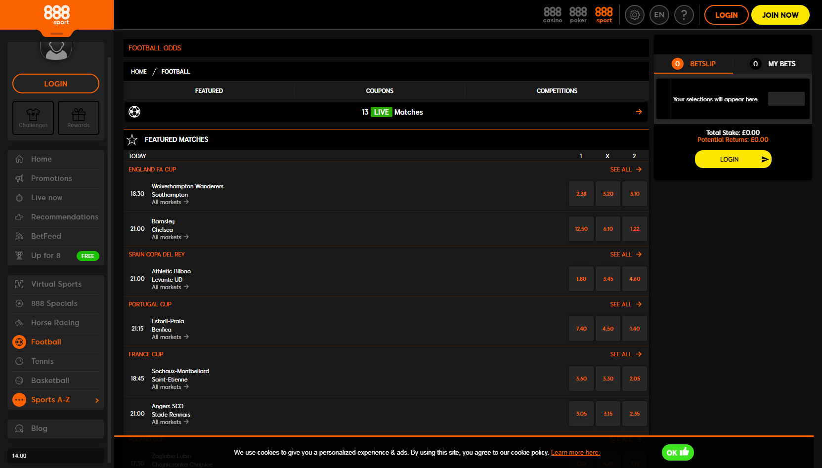 bookmaker 888sport sports betting offer