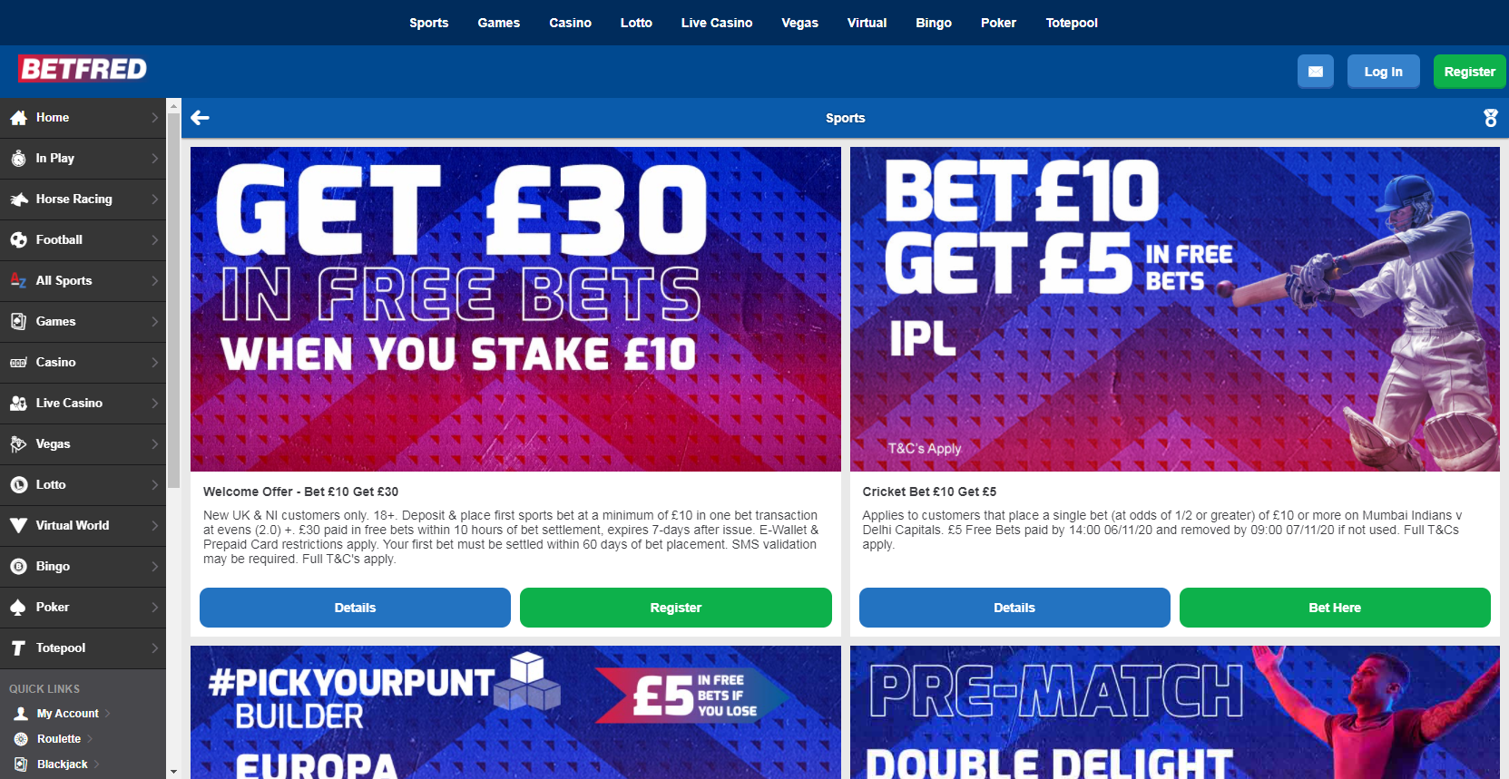bookmaker betfred bonuses and promotions