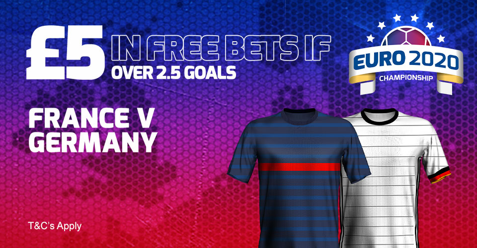bookmaker betfred euro 2020 france germany offer