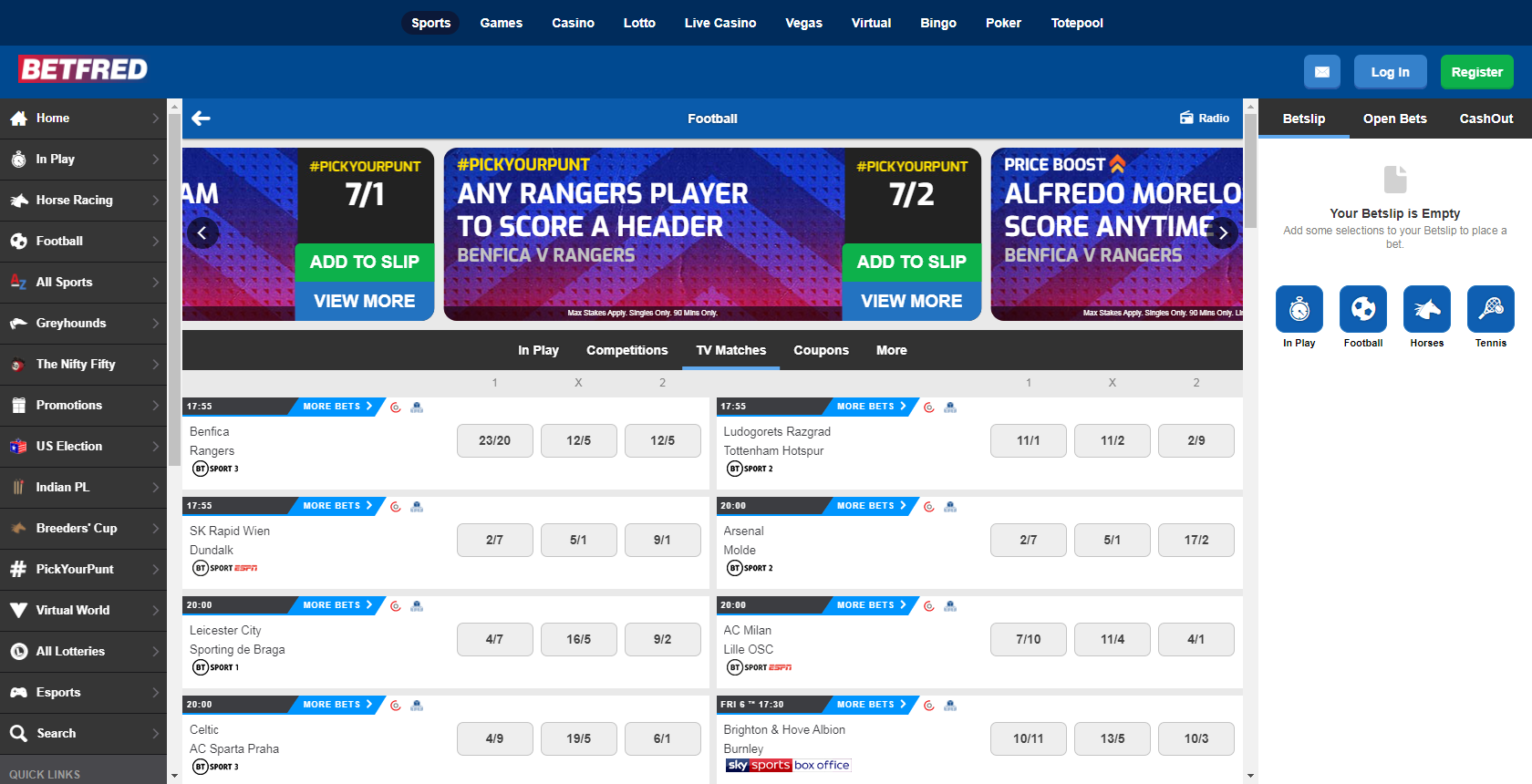 bookmaker betfred football betting offer