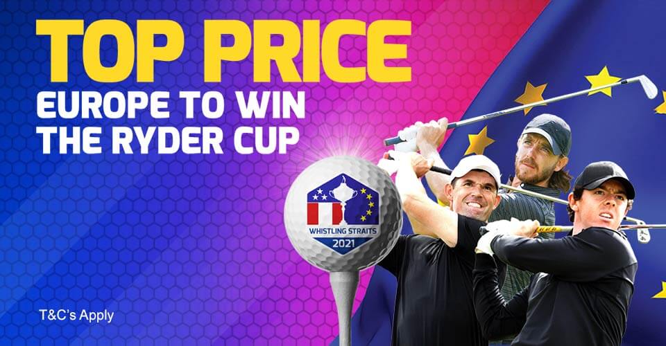 bookmaker betfred ryder cup europe top price offer