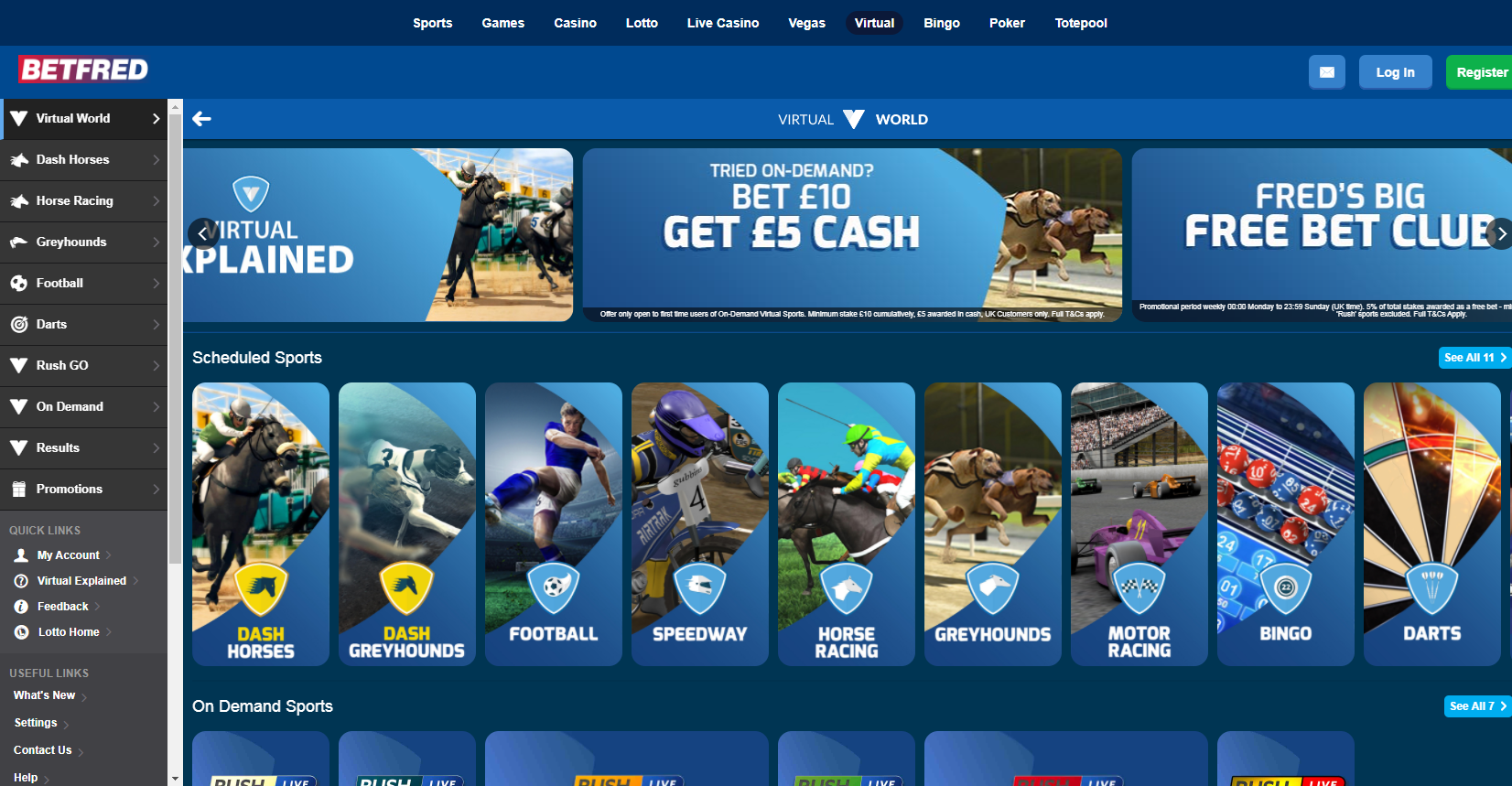 bookmaker betfred virtual sports offer