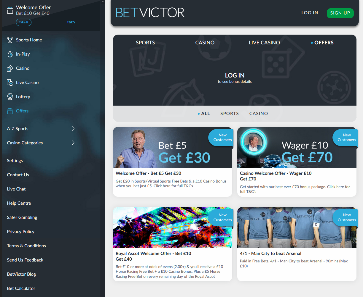 bookmaker betvictor bonuses and promotions