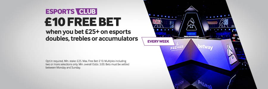 bookmaker betway esports free bet club offer