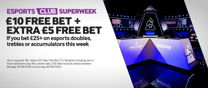 bookmaker betway esports super bonus promotion