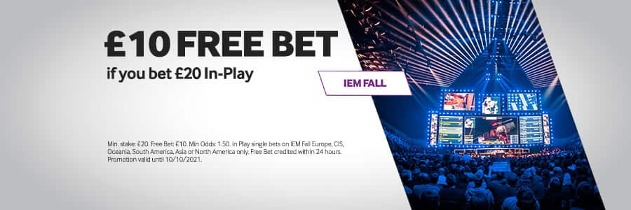 bookmaker betway iem fall free bet offer