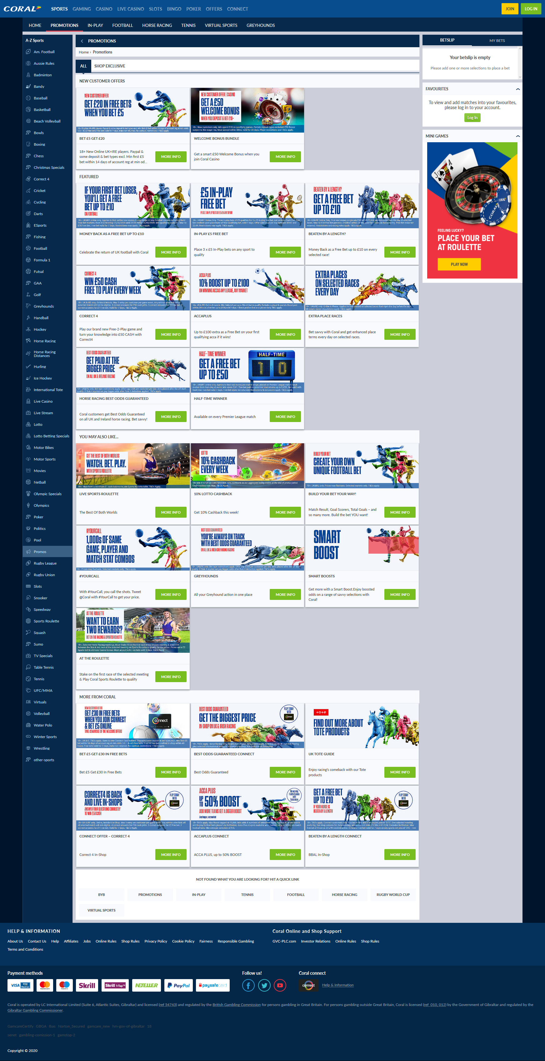 bookmaker coral bonuses and promotions