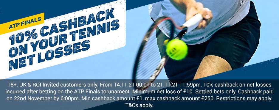 bookmaker coral tennis cashback atp finals offer