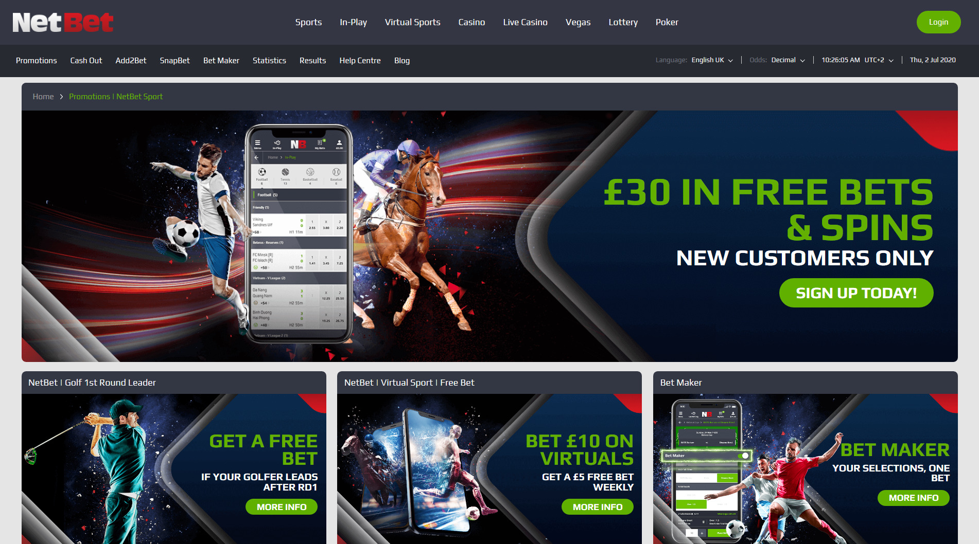 bookmaker netbet bonuses and promotions