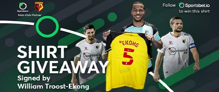 bookmaker sportsbet.io signed jersey twitter promotion