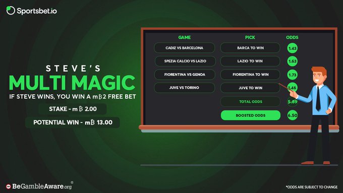 bookmaker sportsbet.io steve twitter offer