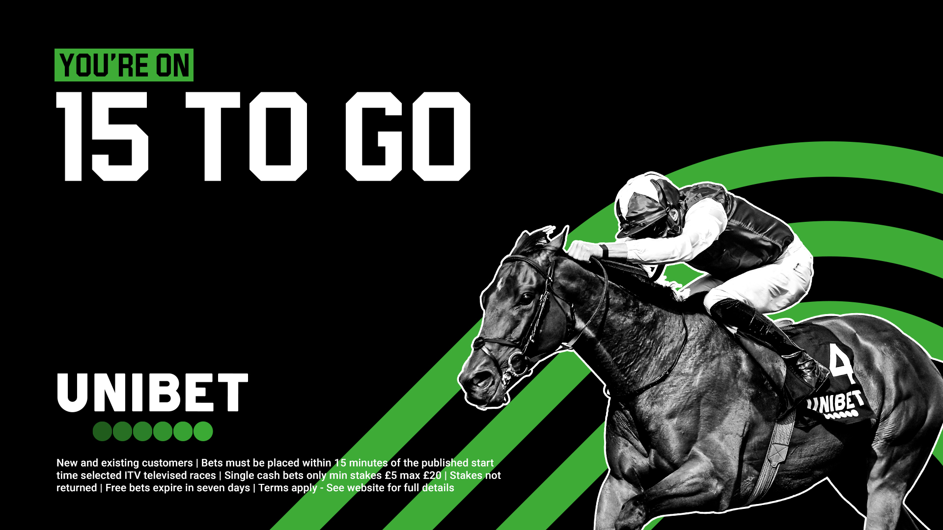 bookmaker unibet 15 to go horse racing offer