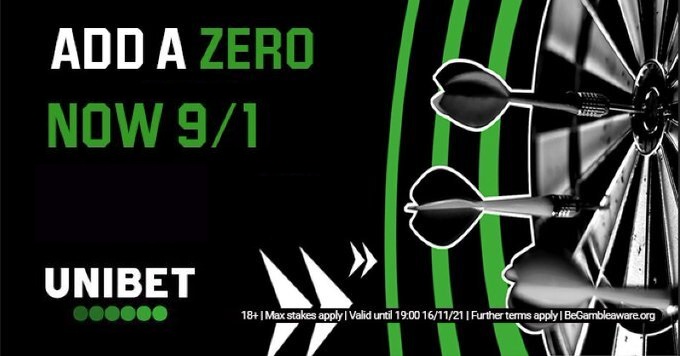 bookmaker unibet add a zero darts offer