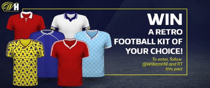 bookmaker william hill twitter retro football kit promotion