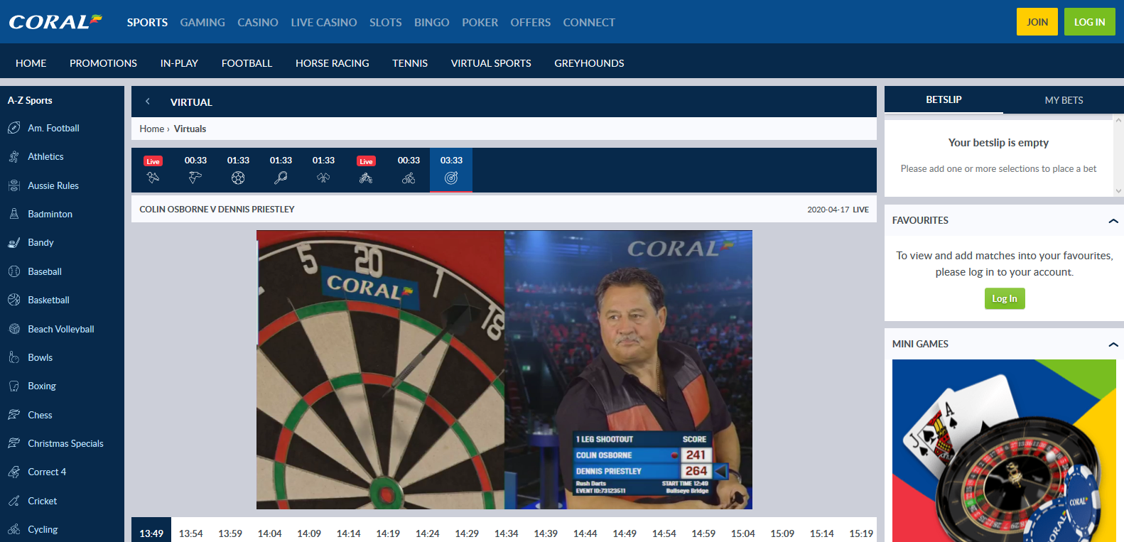 coral virtual sports