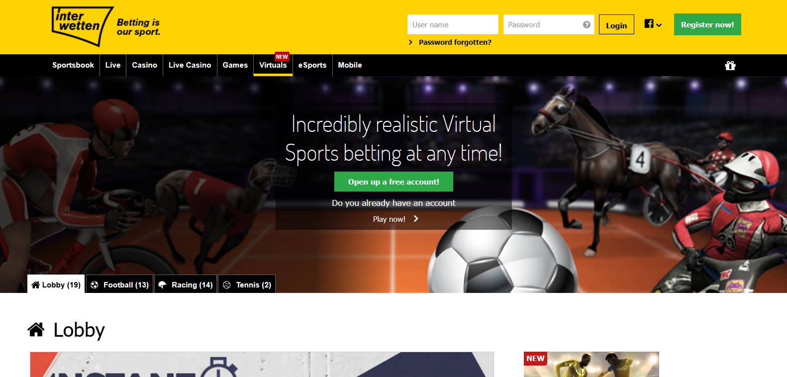 interwetten virtual sports betting offer