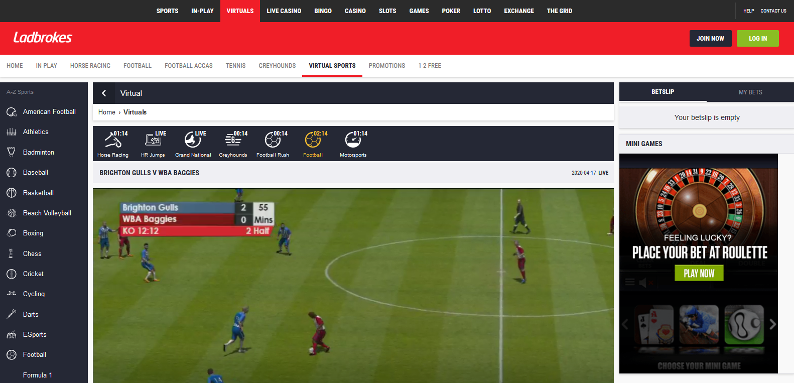ladbrokes virtual sports