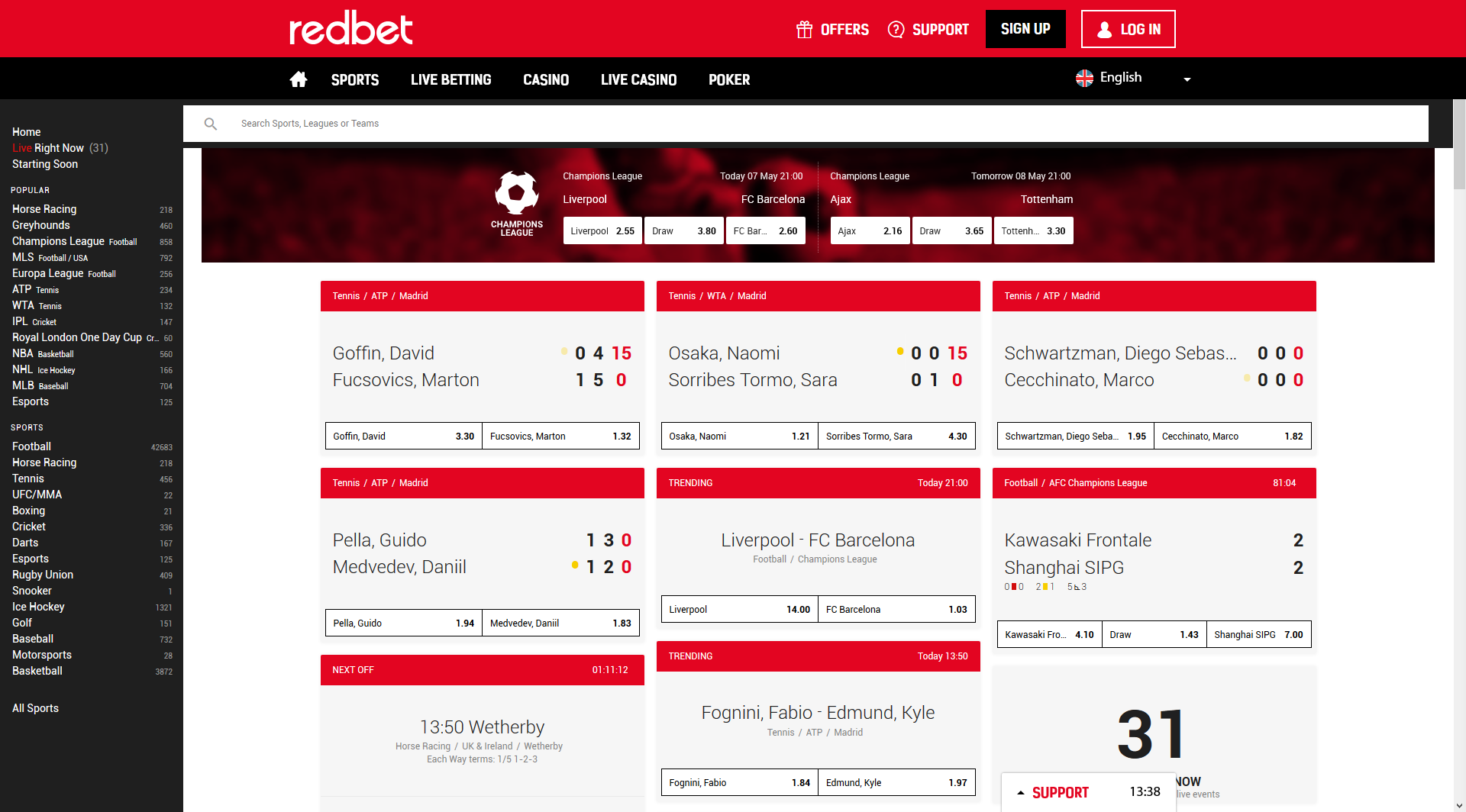 redbet betting