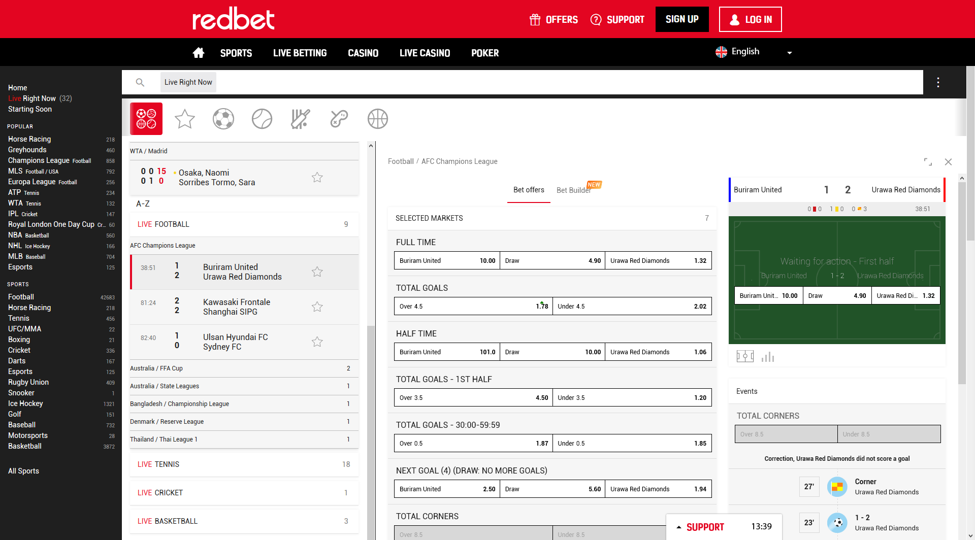 redbet livebetting