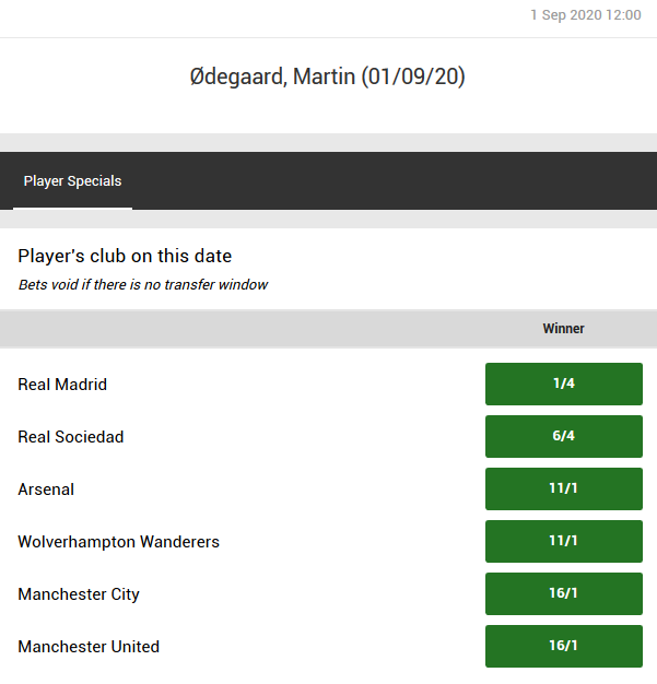 unibet real madrid transfer specials