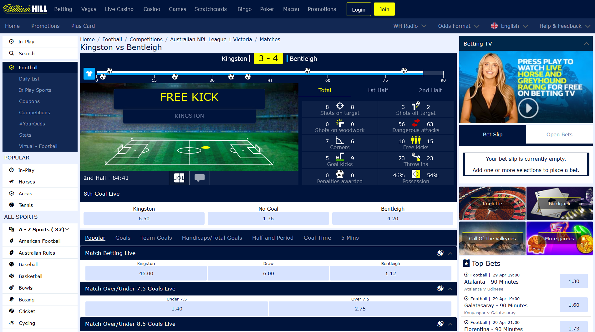 william hill livebetting