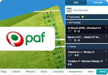 PAF online bookmaker